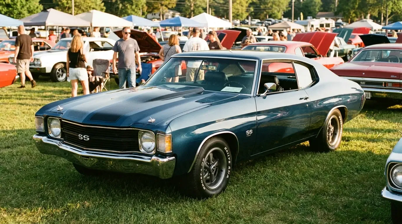 1971 Chevrolet Chevelle SS454 — single-headlamp restyle at a car show