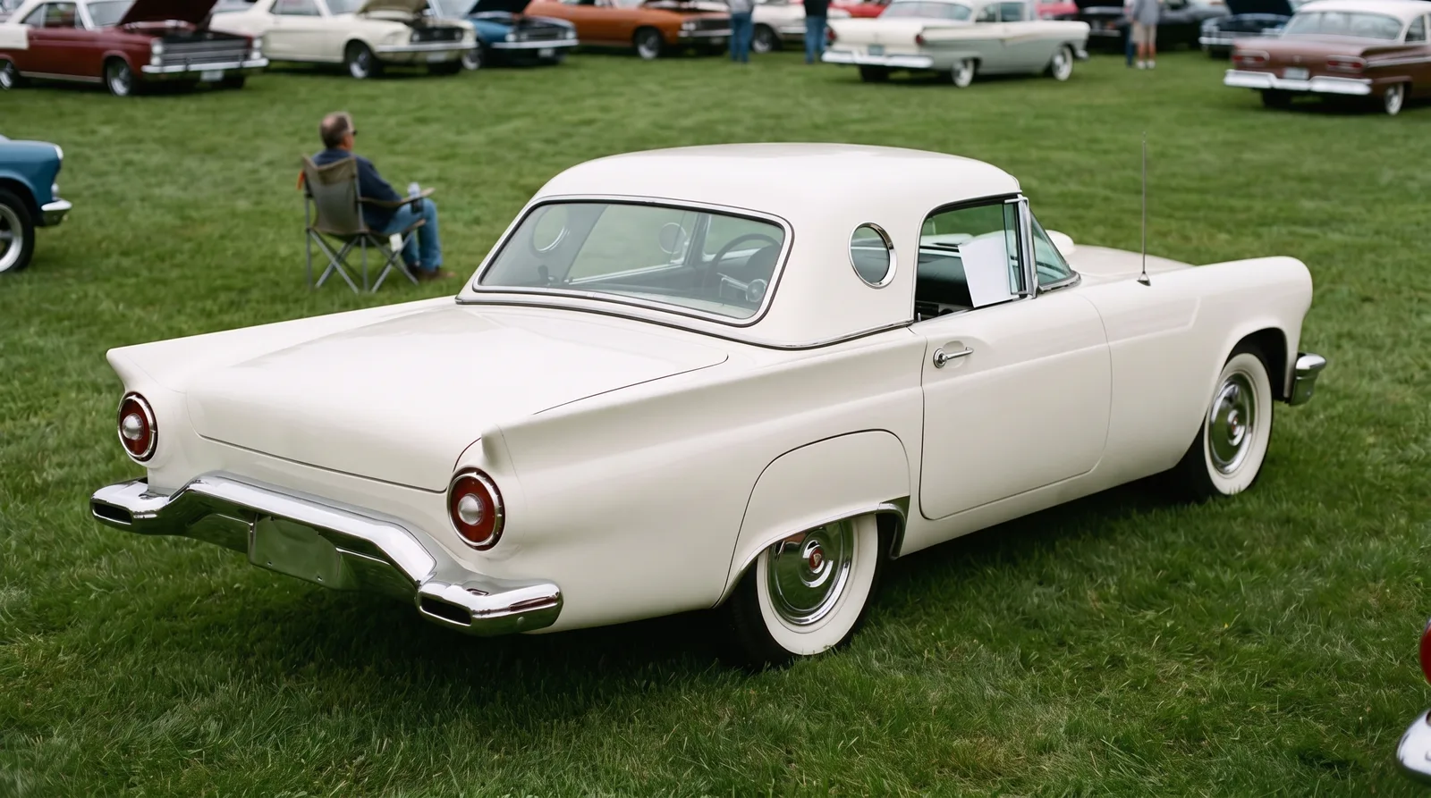 1957 Ford Thunderbird, for sale in a show-field car corral