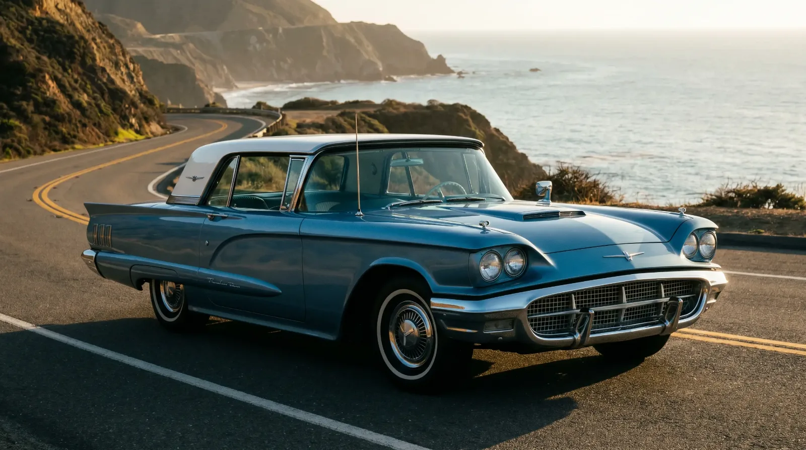 1958 Ford Thunderbird four-seat Square Bird hardtop coupe, three-quarter front view