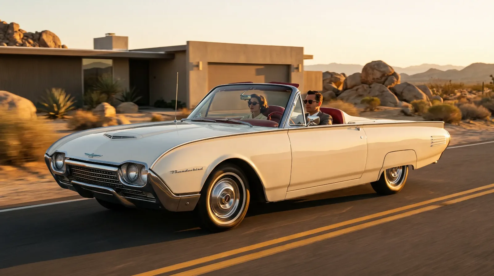 1961 Ford Thunderbird Bullet Bird, jet-age styling, three-quarter front view