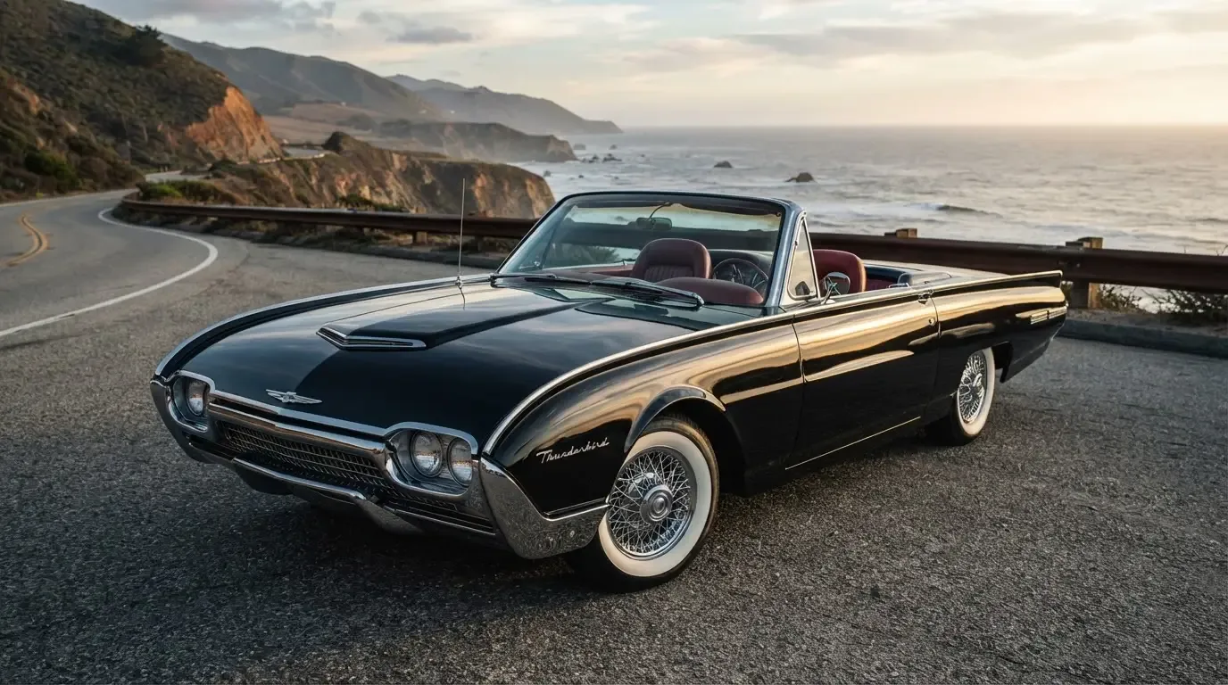 1961 Ford Thunderbird Bullet Bird showing its pointed missile-like front styling