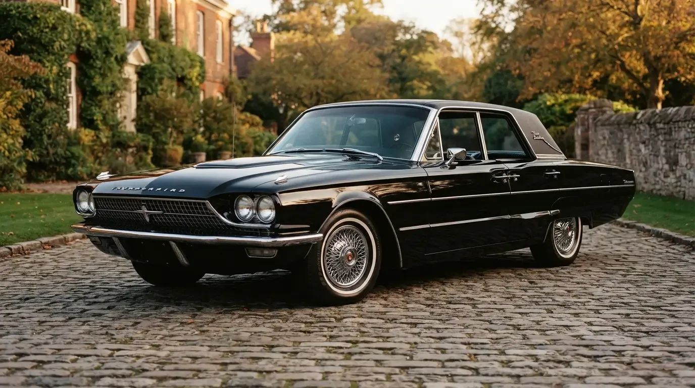 1966 Ford Thunderbird Town Landau with vinyl roof, three-quarter front view