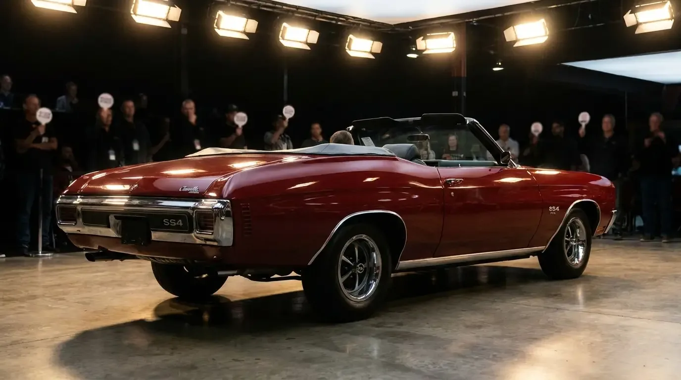 1970 Chevrolet Chevelle SS454 LS6 convertible — auction floor display
