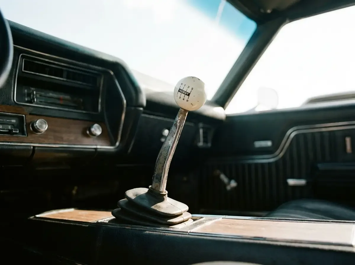 Hurst four-speed shifter detail - 1970 Chevelle SS console