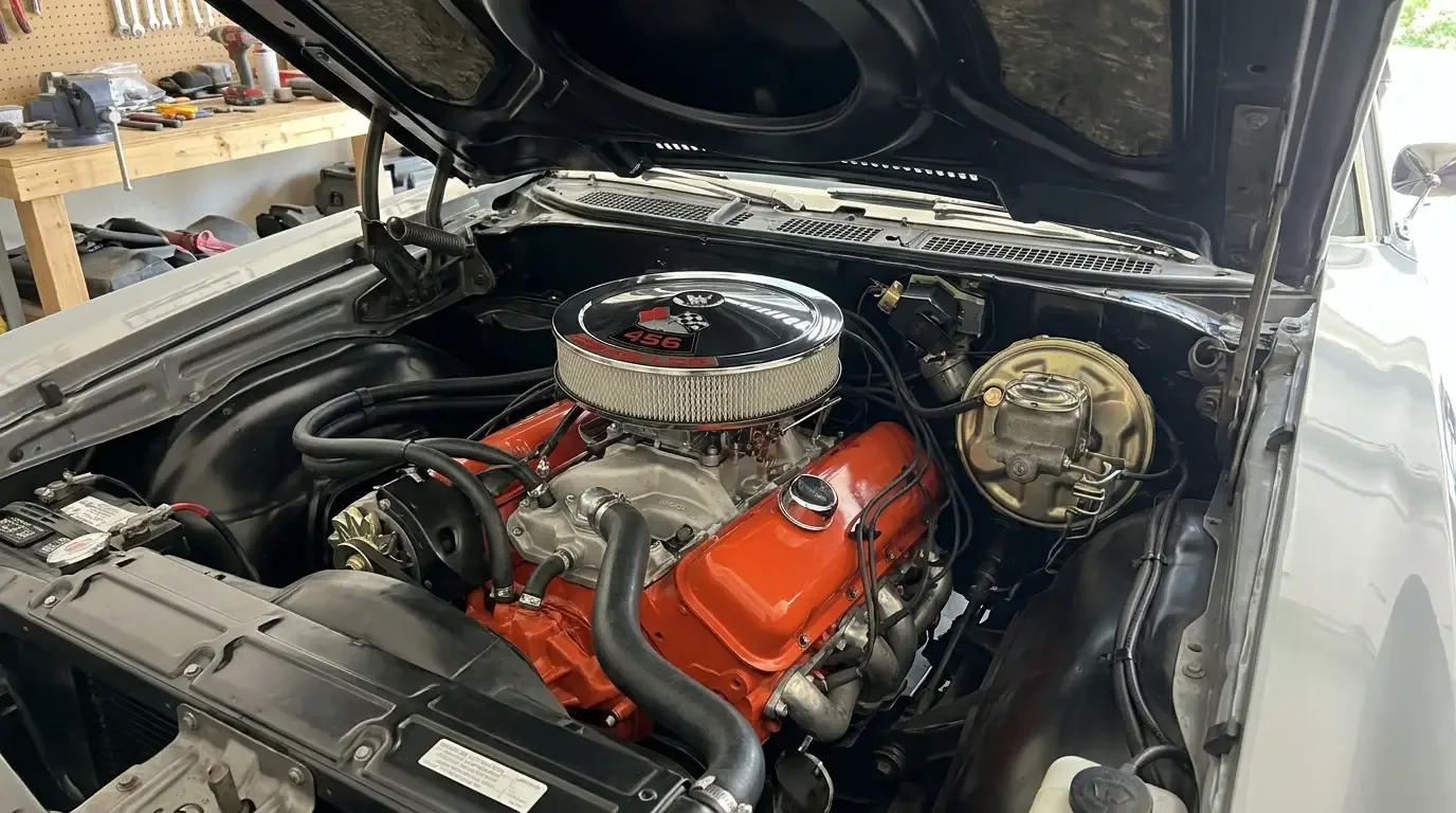 1970 Chevrolet Chevelle SS454 LS6 454 big-block engine bay