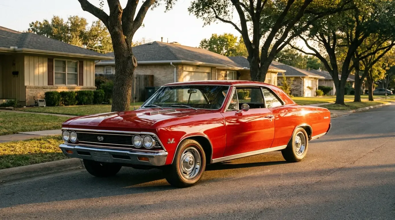 1966 Chevrolet Chevelle SS396 Malibu β golden hour street shot