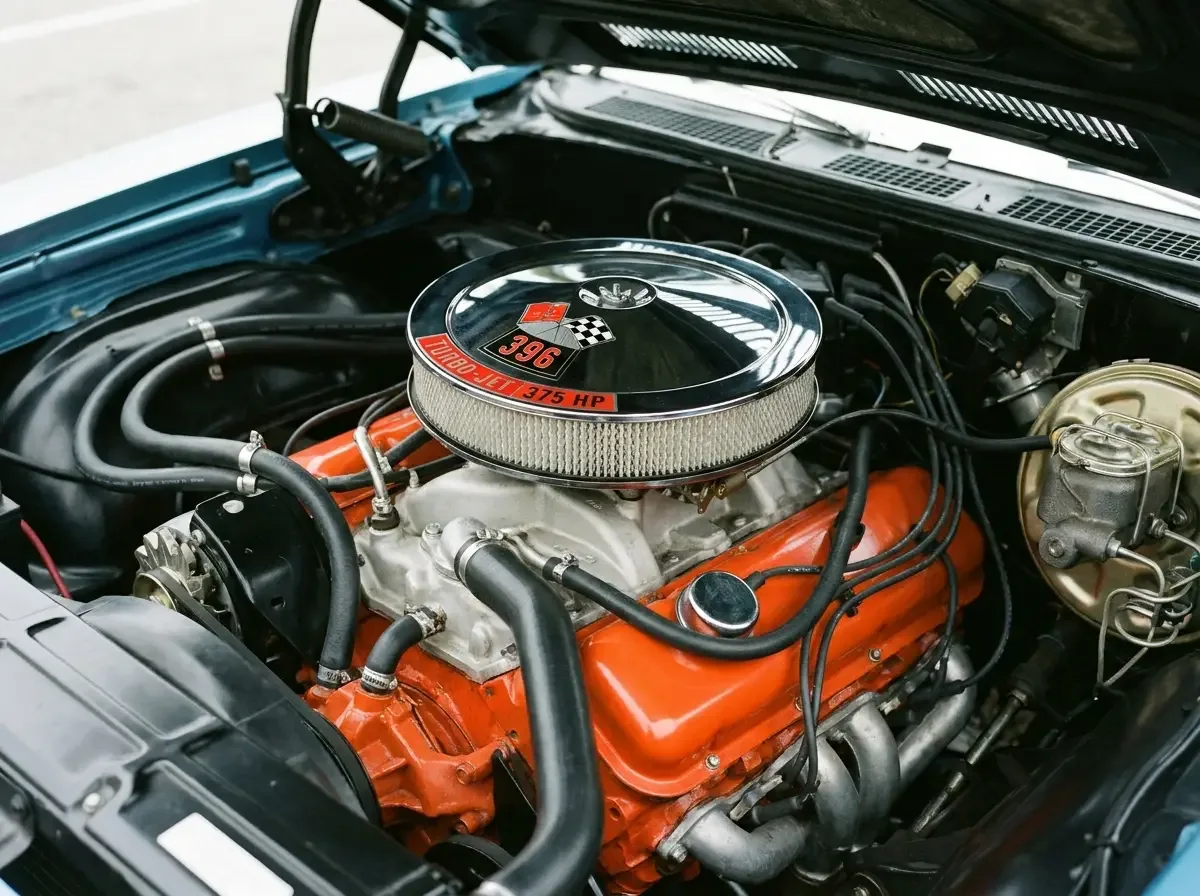 Chevrolet Chevelle L78 396 solid-lifter big-block - engine bay detail