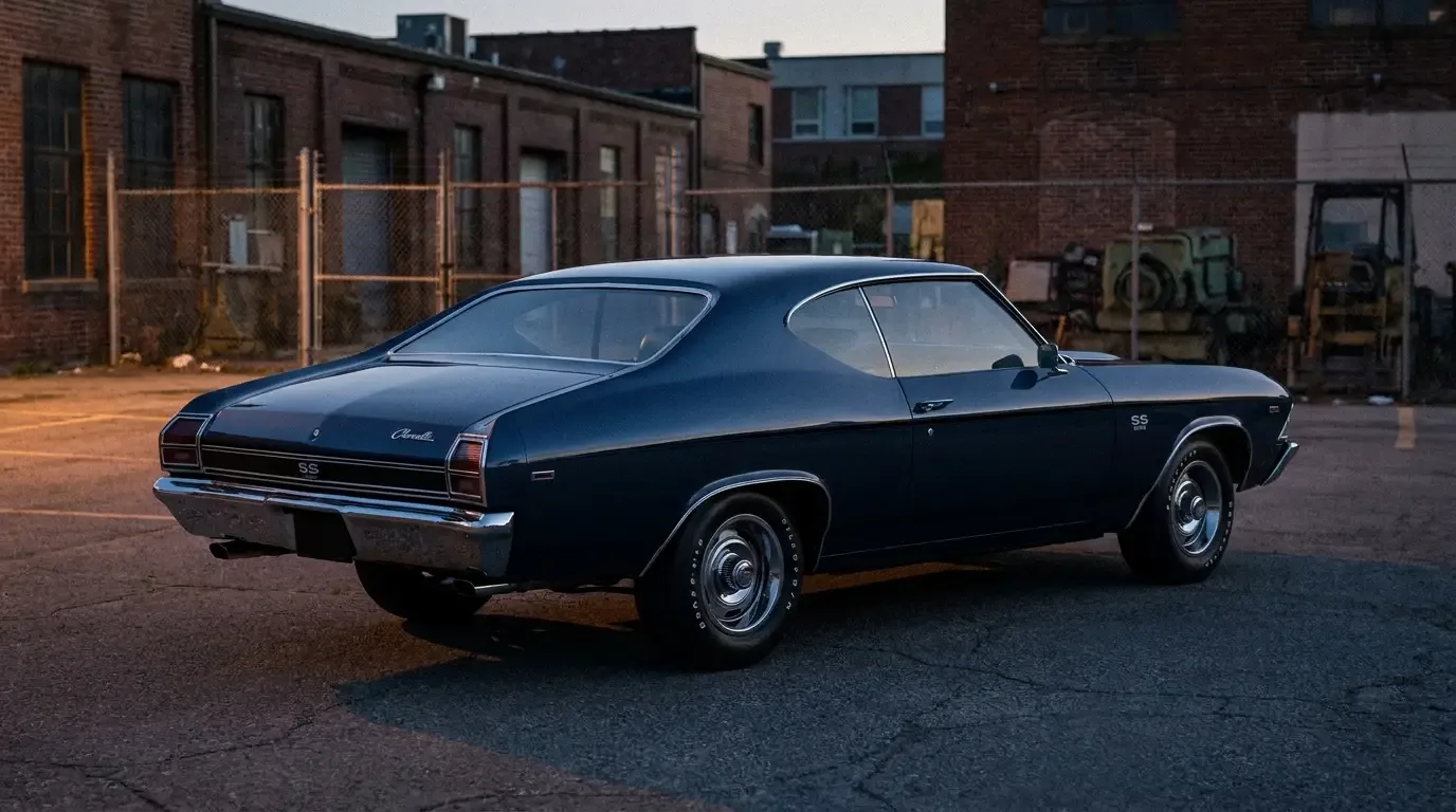 1969 Chevrolet Chevelle SS396 L78 — rear three-quarter dusk shot