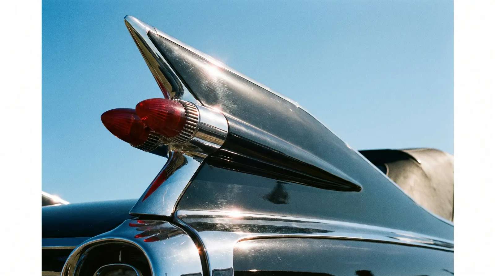 Towering 1959 Cadillac tail fin with dual bullet taillights