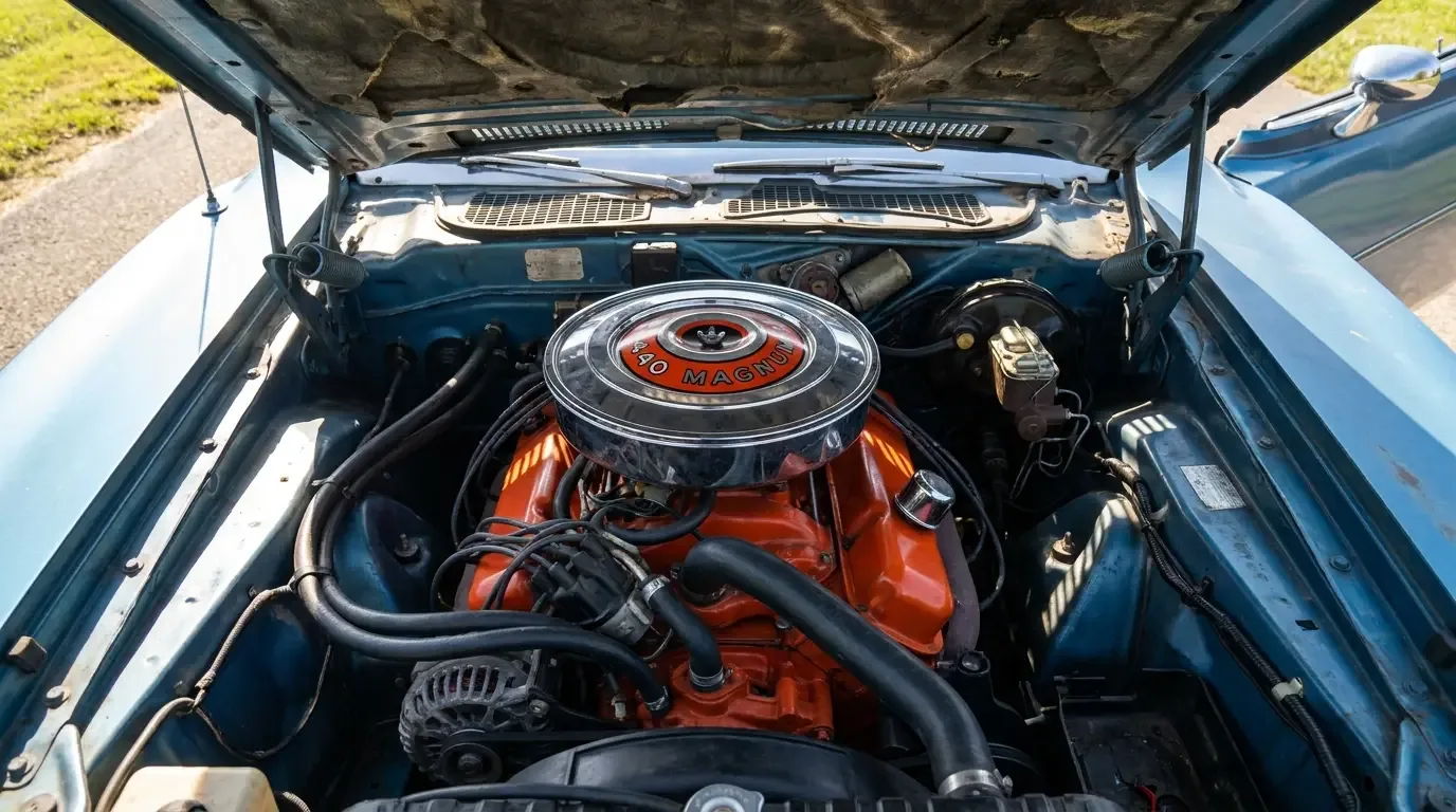 1971 Dodge Charger 440 Magnum - big-block engine bay detail
