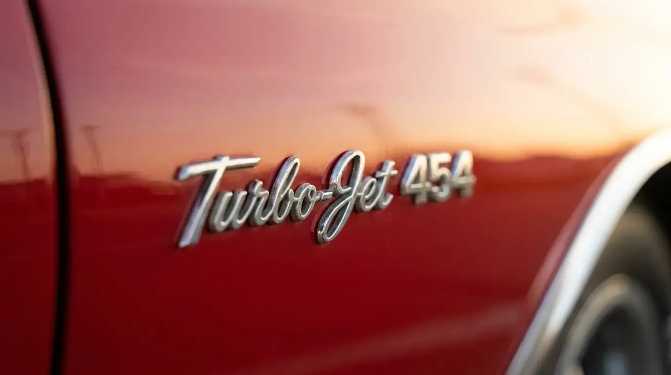 1970 Chevrolet Chevelle Turbo-Jet 454 fender emblem close-up