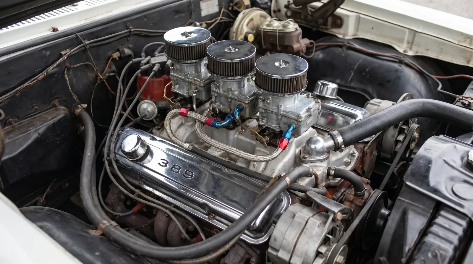 1964 GTO 389 Tri-Power engine detail