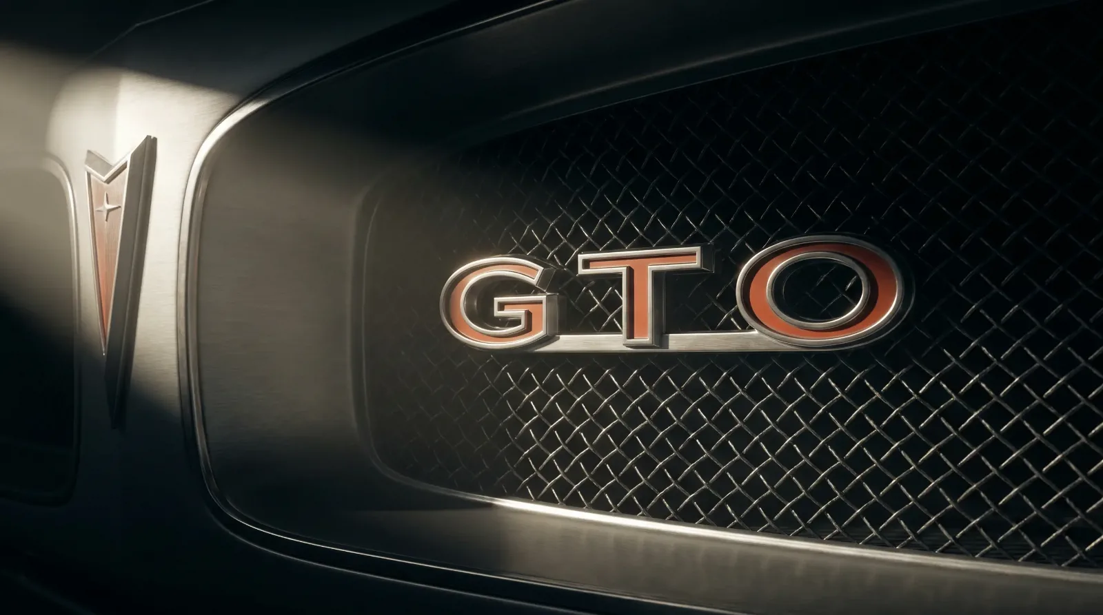 1964 GTO grille badge studio close-up