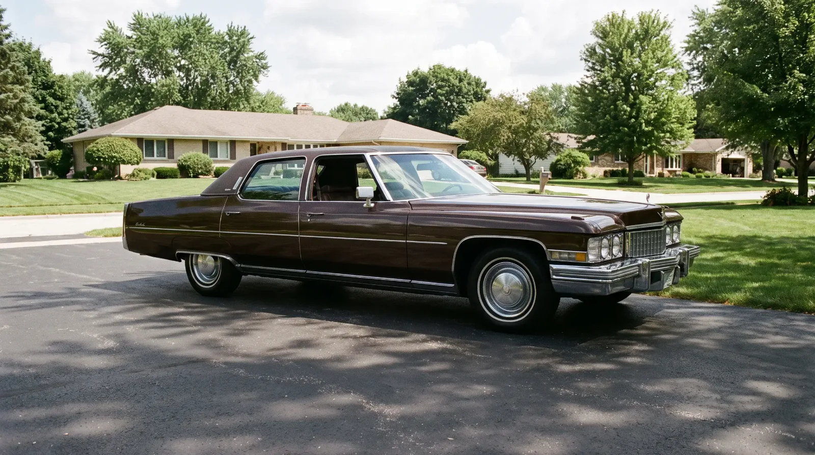 Large 1970s Cadillac full-size luxury sedan showing its scale