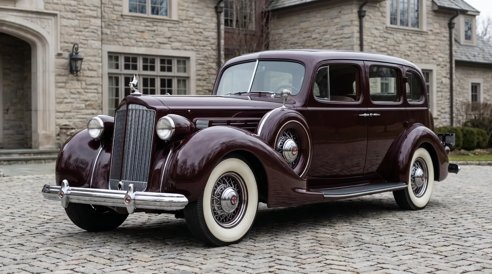 Prewar Packard formal sedan with closed-body coachwork